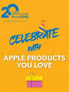 Sharaf DG Celebrate With Apple Products